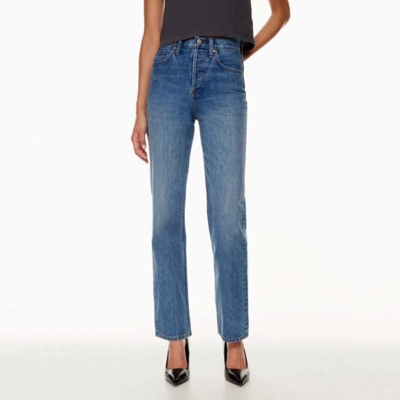 NWT Aritzia Denim Forum New Joni High Rise Loose in 4 Yrs Retro Mid Bleu - Picture 1 of 16